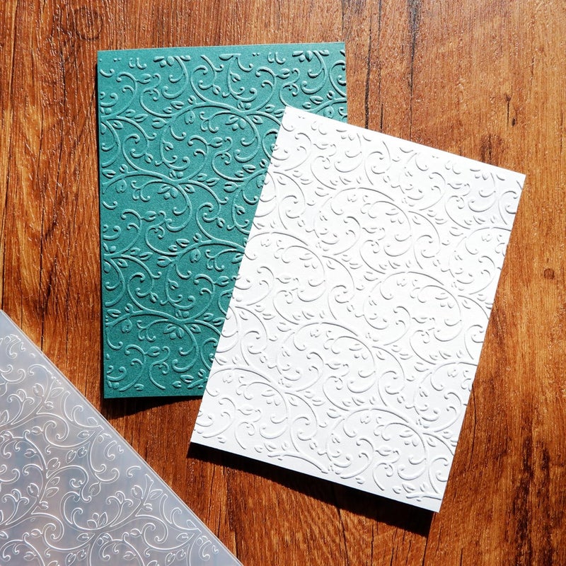 Arbuya Flourishes Swirl Plastic Embossing Folders for Card Making Lace Vine Embossing Folders for Scrapbooking Paper Crafting Decoration - Image 4